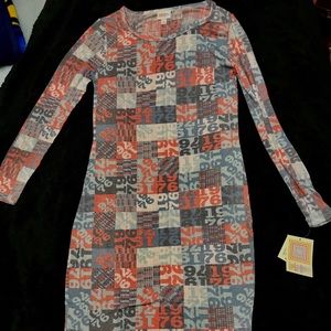 LulaRoe Fitted Graphic Shirt Dress NWT